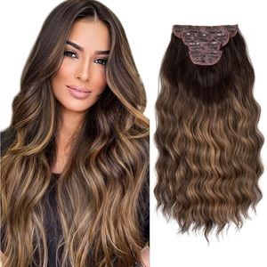 20 inch 4 pieces 11 clips blonde hair extensions